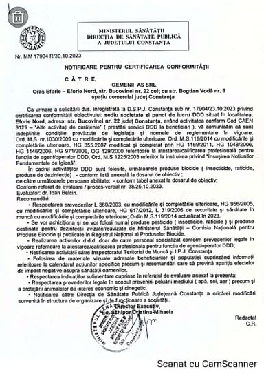Certificat conformitate